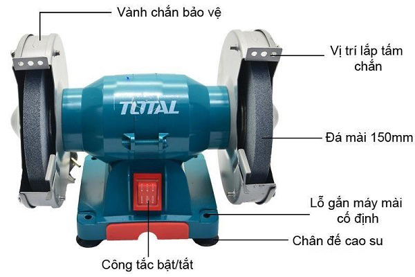 Cấu tạo máy mài hai đá Total TBG15015