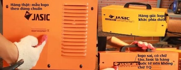 Logo Jasic được in sắc nét nằm ở nhiều vị trí khác nhau trên máy