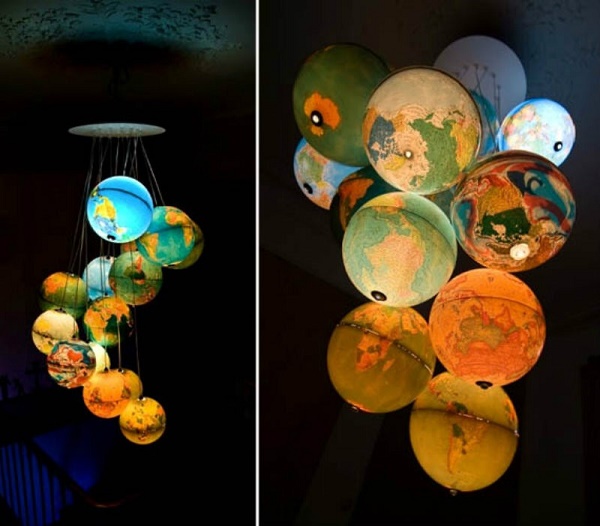 Cách làm đèn chùm handmade độc đáo từ quả cầu Trái đất