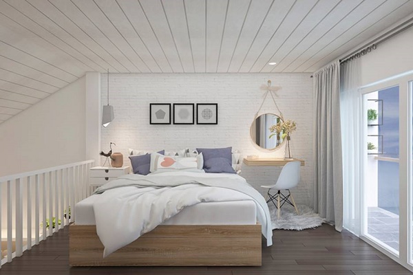Mẫu thiết kế phòng ngủ nhỏ nhẹ nhàng và sang trọng từ màu trắng thanh lịch