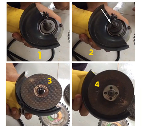 Thay lắp lưỡi máy cắt sắt cầm tay