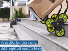 xe kéo đẩy hàng lên cầu thang
