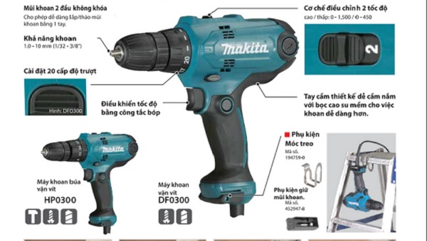 Máy khoan và vặn vít Makita DF0300