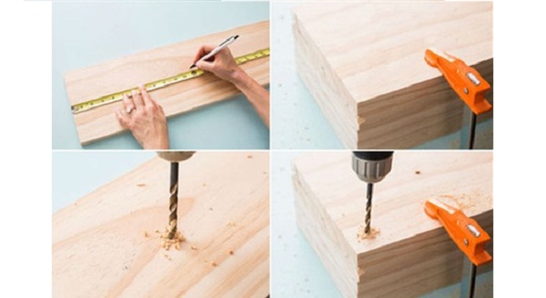 Đánh dấu và khoan các tấm gỗ