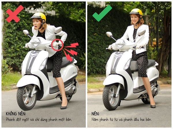 Luôn giữ tay ga hoặc số đều