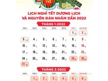 Lịch nghỉ Tết