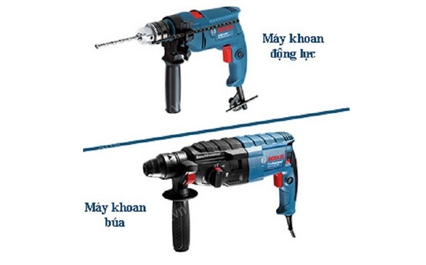 Nguyên lý hoạt động của máy khoan động lực và khoan búa là khác nhau
