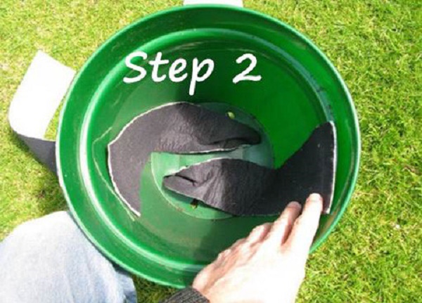 Cách làm chậu cây tự tưới nước luồn dây vào chậu