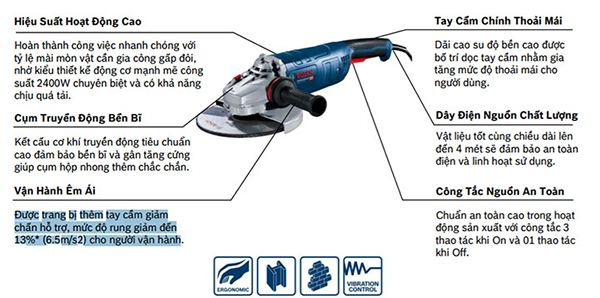 Hình ảnh máy mài góc Bosch GWS 24-180/230