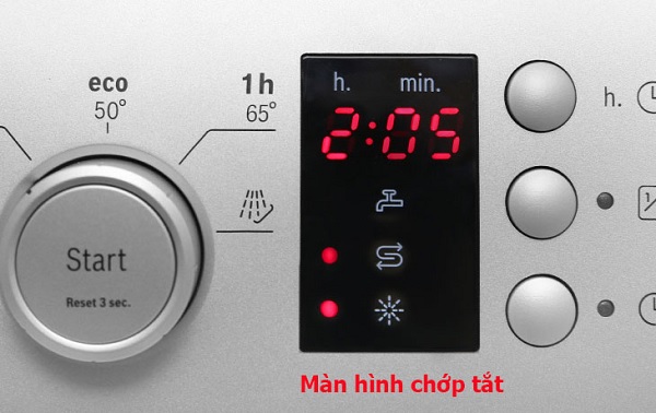 Màn hình điều khiển máy rửa bát nhấp nháy