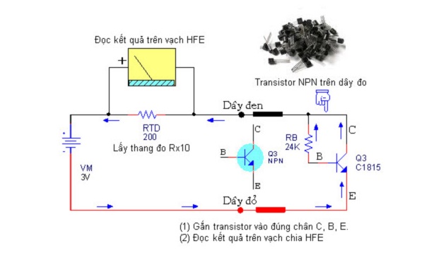 Cách sử dụng chức năng hFE trên đồng hồ vạn năng