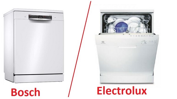 So sánh thiết kế của máy rửa bát Bosch và Electrolux