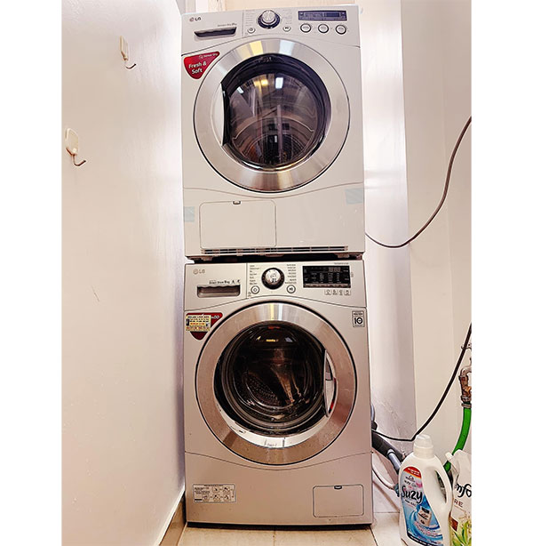 Cách sắp xếp máy sấy và máy giặt khi không có không gian