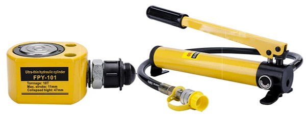 Hình ảnh kích thủy lực FPY-101 kết hợp với bơm tay thủy lực