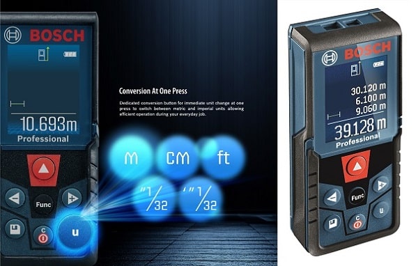 Bosch GLM 400 được tích hợp nhiều tính năng đo