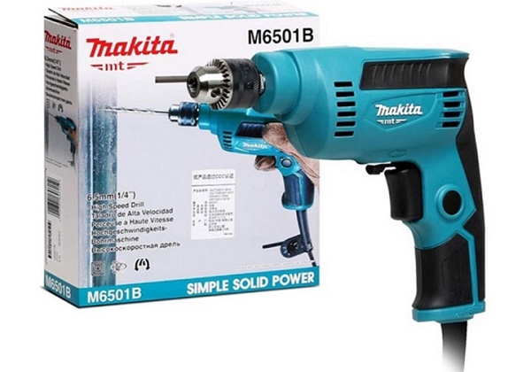 Máy khoan Makita M6501B khoan thép trơn tru