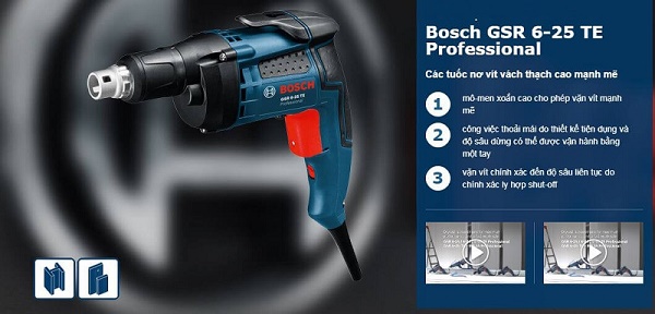 Máy bắt vít Bosch GTB 650 có thiết kế nhỏ gọn