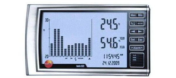 máy đo nhiệt độ, độ ẩm Testo 623 ghi nhớ lịch sử đo tới 90 ngày