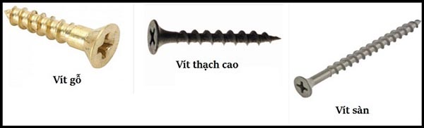 Vít gỗ, vít thạch cao, vít sàn