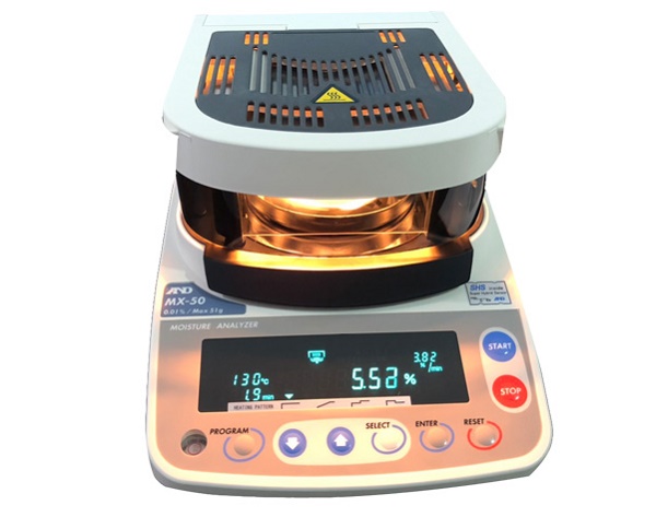 Cân sấy ẩm AND MX-50 cân chính xác, phân tích độ ẩm nhanh