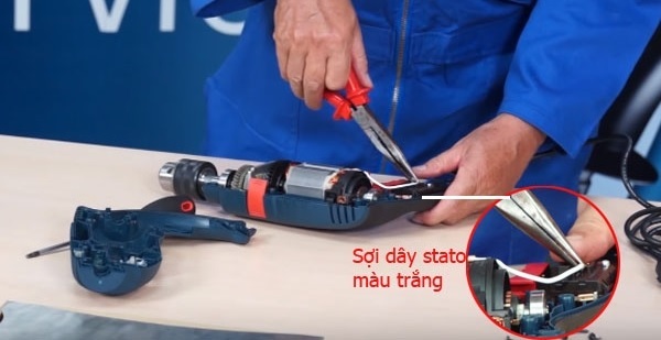 Tháo dây stato