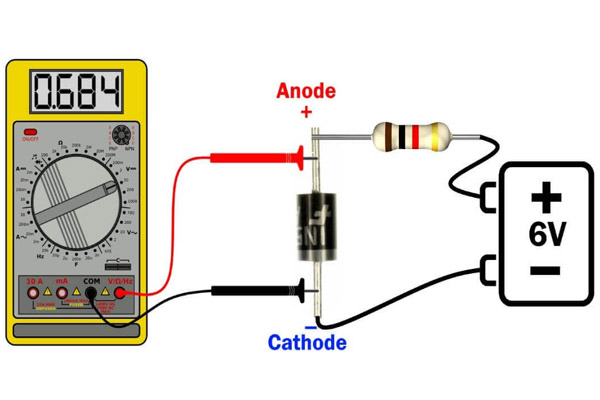 Cách mắc đồng hồ vom kiểm tra diode zener bằng thang đo điện áp