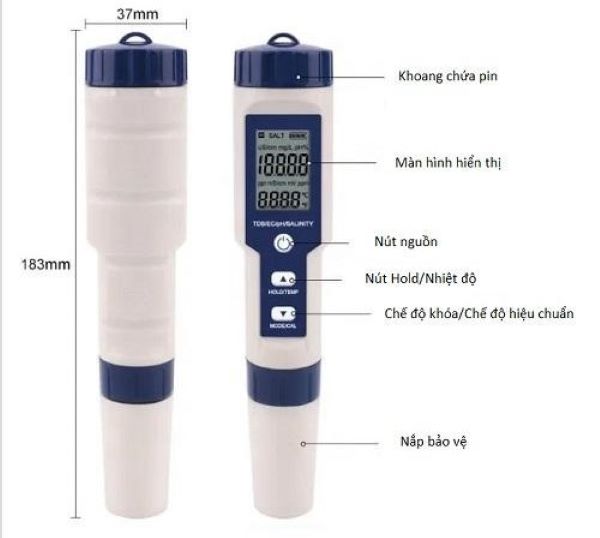 Cấu tạo bút đo độ mặn Total Meter EZ-9909SP