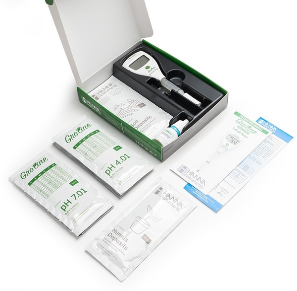 Bộ sản phẩm bút đo pH đất và nước Hanna HI981030