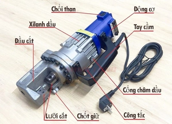 Cấu tạo chung của máy cắt sắt thủy lực cầm tay